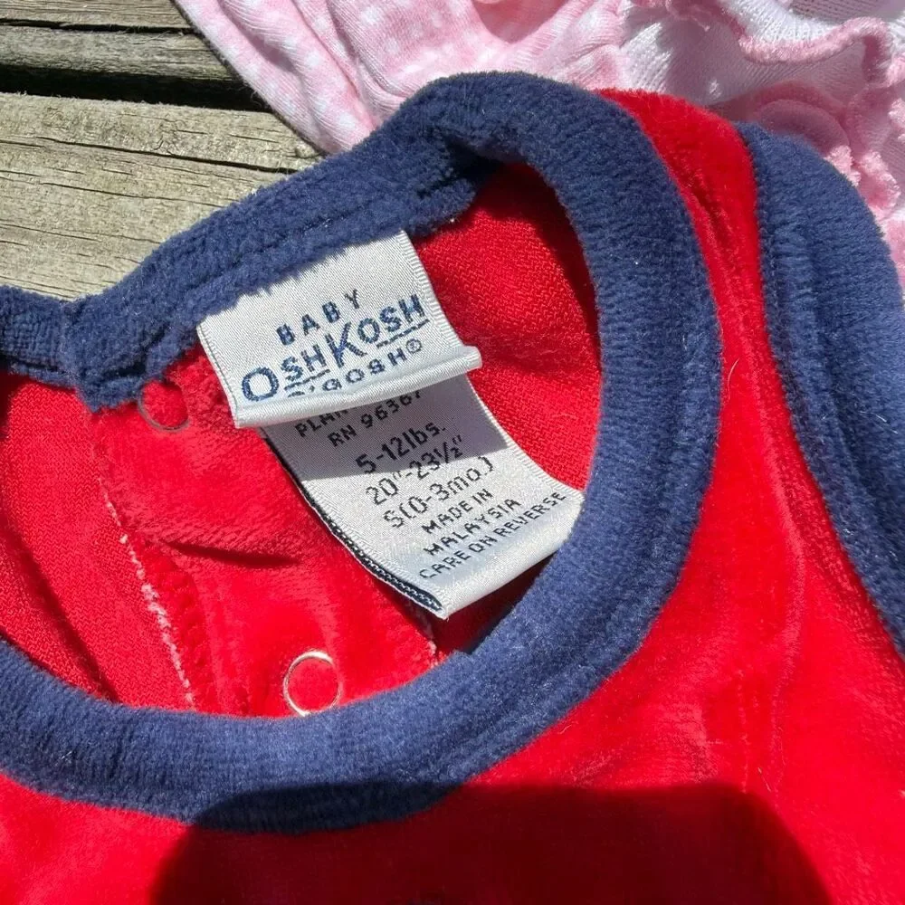 Vintage Baby Clothing Lot 0-3 Months Mixed Brands Sleepers Outfits